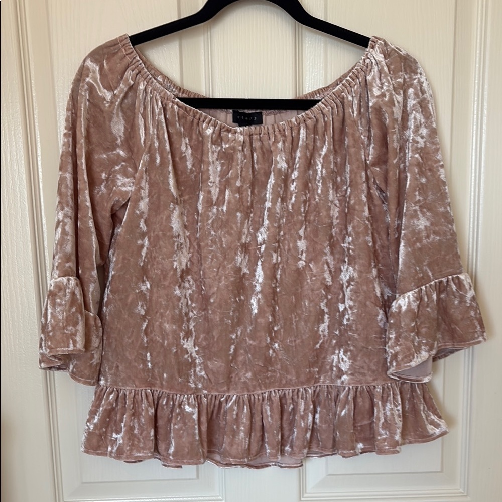 Sanctuary Torrid Velvet Blush Peasant Blouse